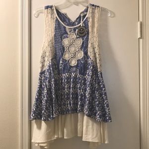 Blue crochet top brand new with tags